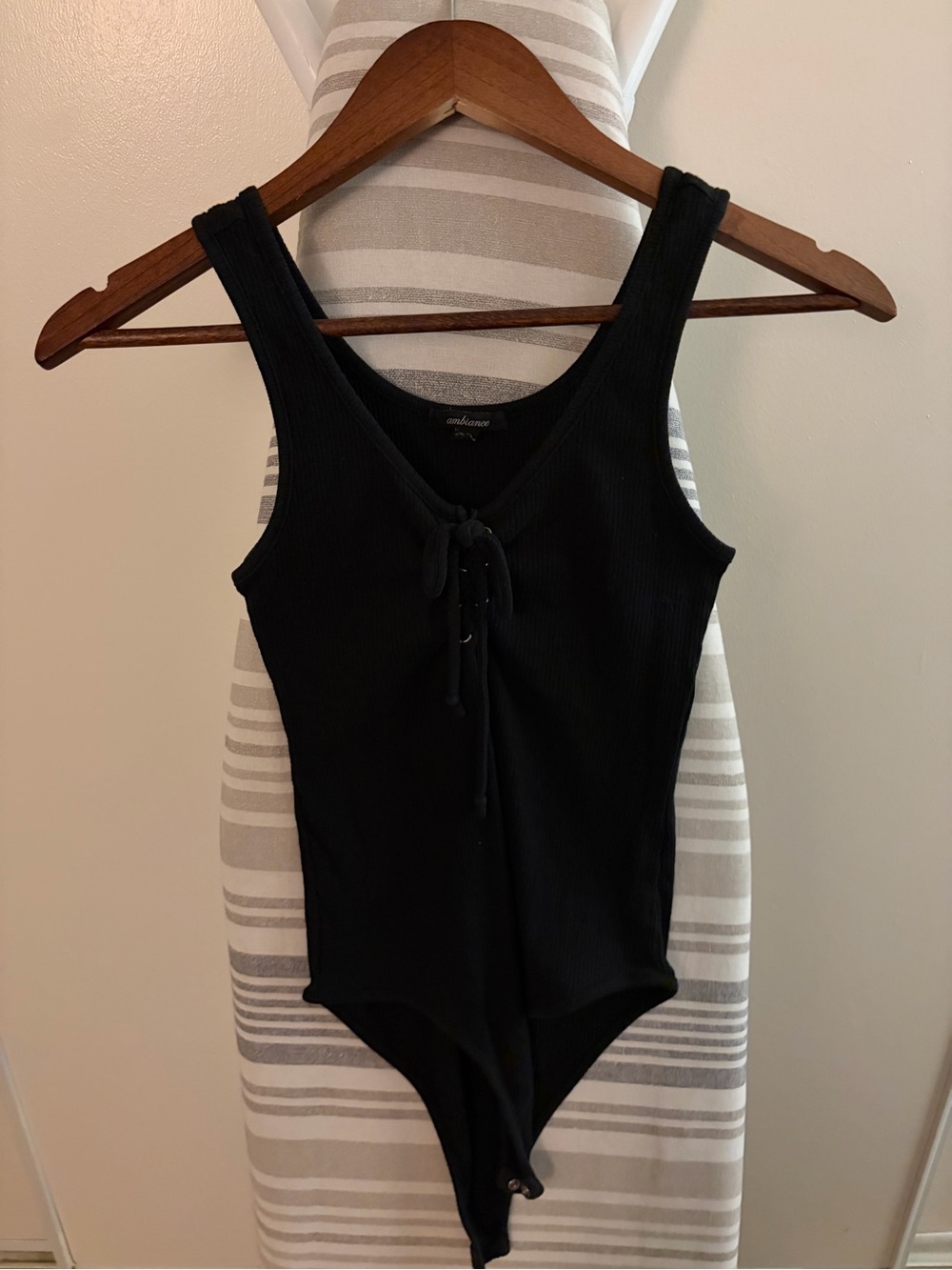Ambiance Black Ribbed Tank One-Piece